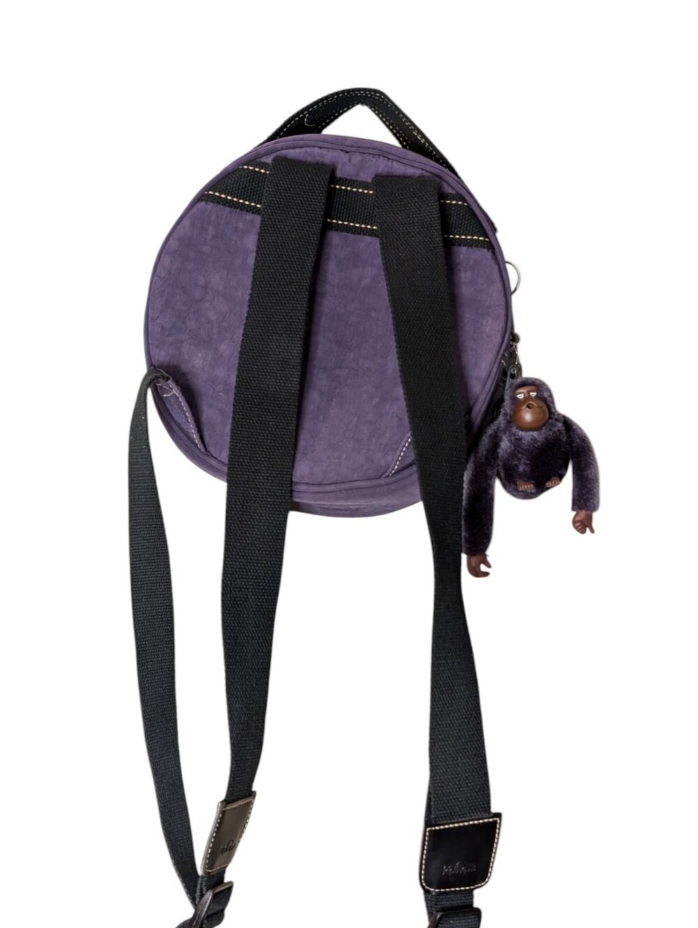 Vintage Kipling Purple Circle Backpack Rucksack plush Monkey charm keychain - Picture 2 of 8